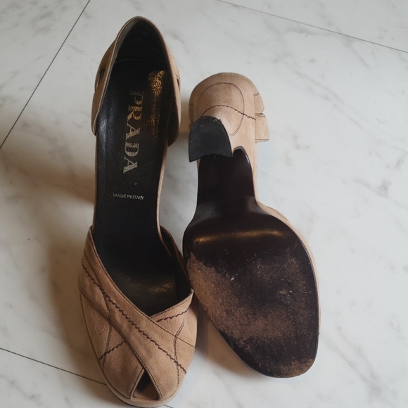 Prada suede peep Toe platform shoes - Picture 4 of 4